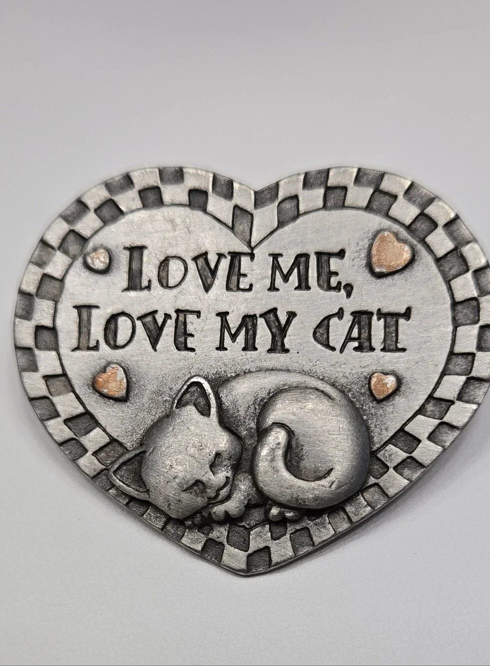Love Me Love My Cat Brooch Sleep Cat Brooch Spoontique Cat Brooch Sliver Tone